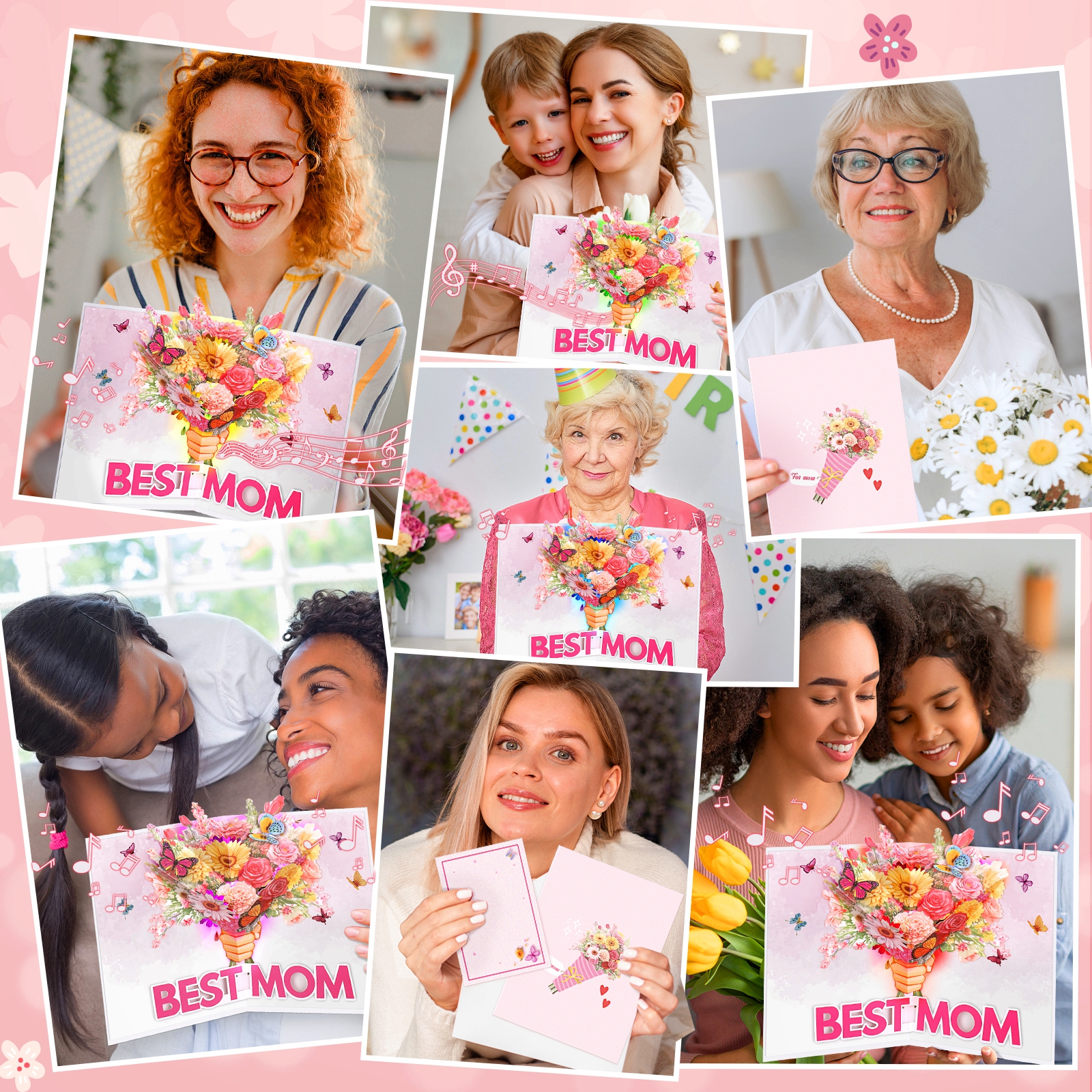 Bouquets Mothers Day Card With Music And Lights Fitmite